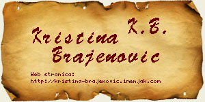 Kristina Brajenović vizit kartica
